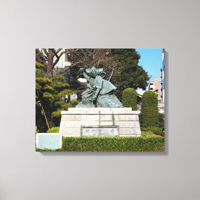 Samurai Kamakura Gongoro Kagemasa Kabuki Statue Canvas Print (Front)