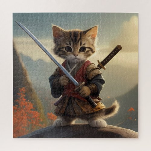 Samurai Kitty Jigsaw Puzzle for all ages 