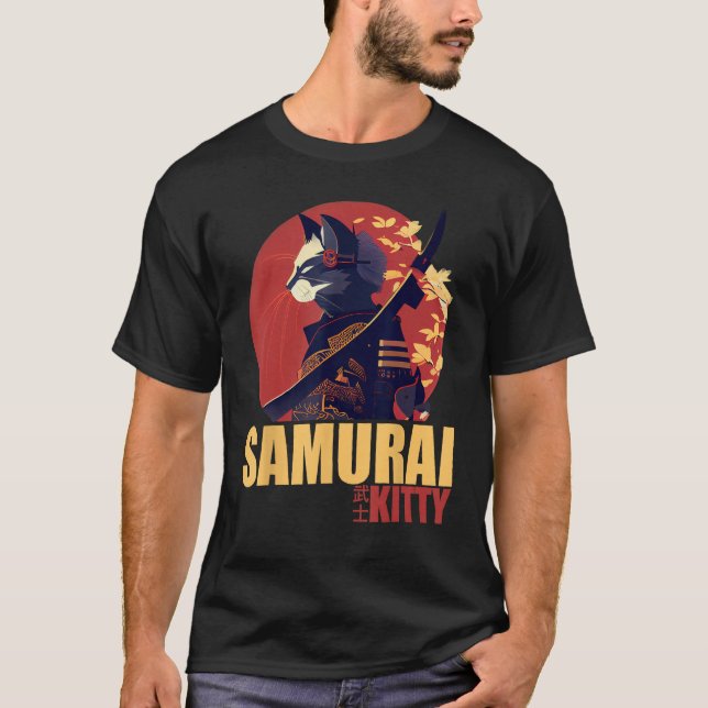 Samurai Kitty Rise of the Feline Empire T-Shirt (Front)