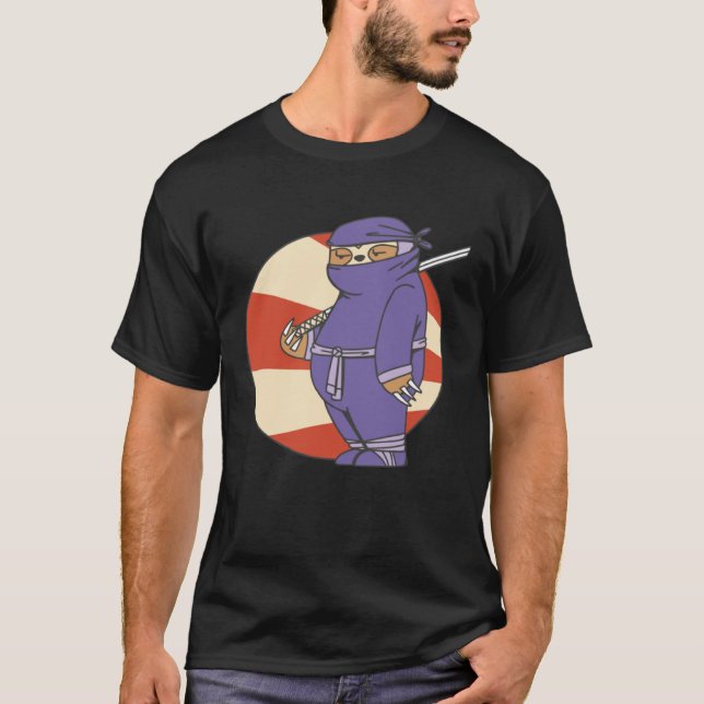 Samurai Lazy Sloth T-Shirt (Front)