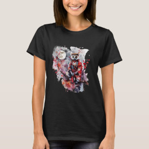 Samurai Lemur Moon Japanese Art Japanese Warrior A T-Shirt