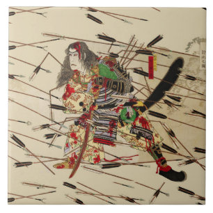 SAMURAI MASATSURA IS FIGHTING IN SHOWER OF ARROWS CERAMIC TILE