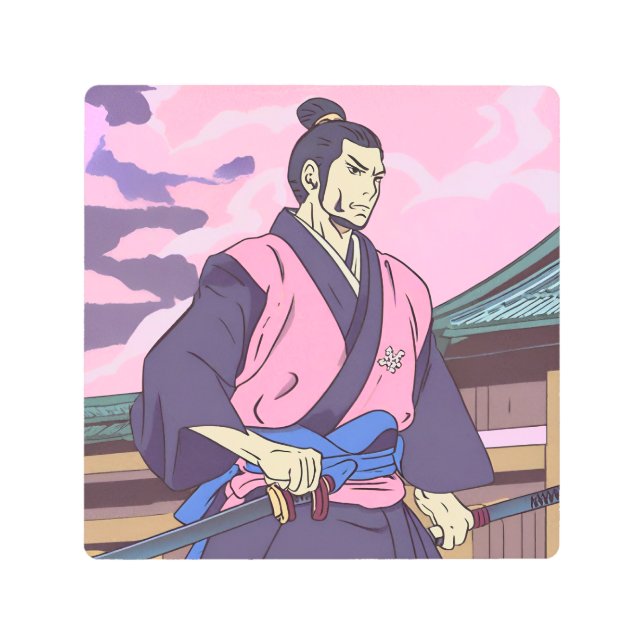samurai metal print (Front)