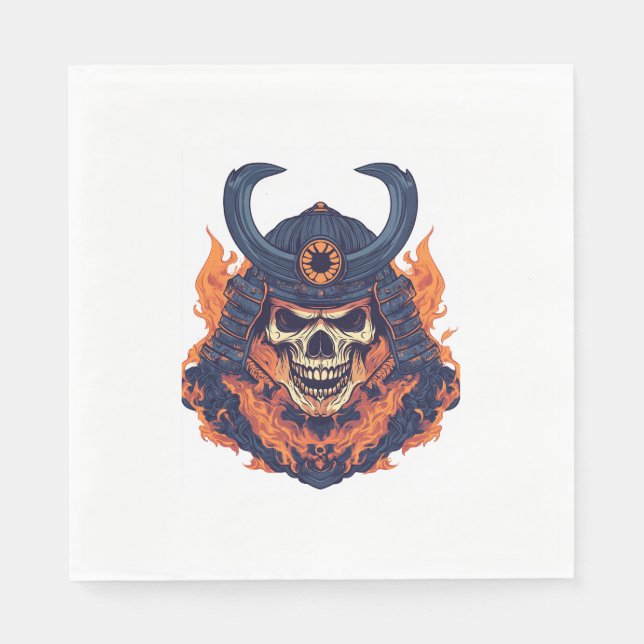 Samurai Oni Skull Napkins (Front)