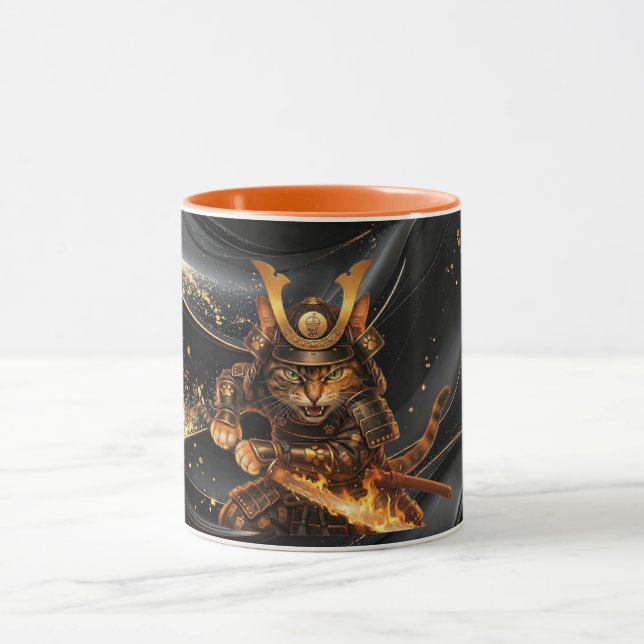 Samurai Orange Cat Warrior - Combo Coffee Mug (Center)
