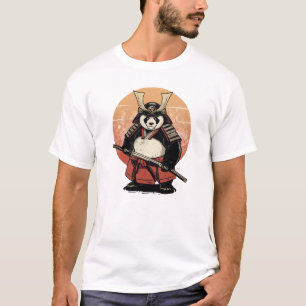 Samurai Panda Warrior - Vintage Retro Sunset T-Shirt