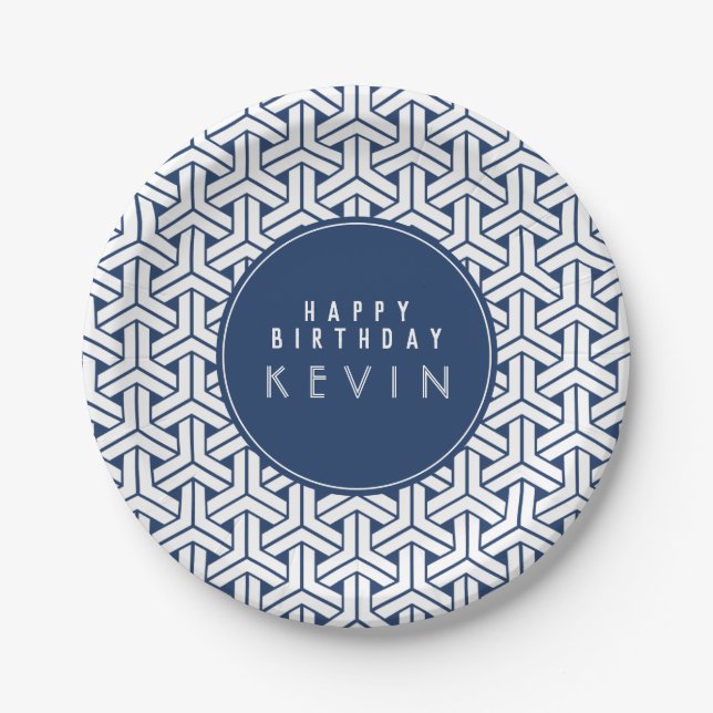Samurai Pattern Personalized GIFT bag Paper Plates (Front)
