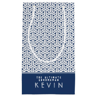 Samurai Pattern Personalized Groomsman| Small Gift Bag