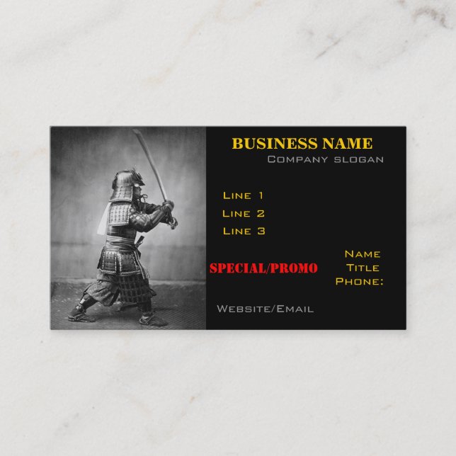 Samurai Photo business card (Front)