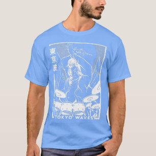 Samurai Playing Drums Japanese Futurism Japan Art  T-Shirt