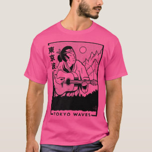 Samurai Playing Guitar Japanese Futurism Japan Art T-Shirt