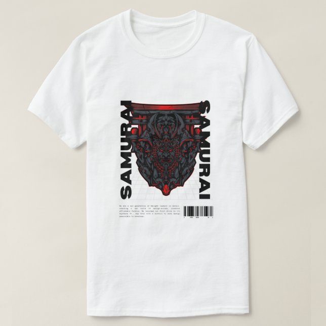 Samurai printed t shirt  (Design Front)