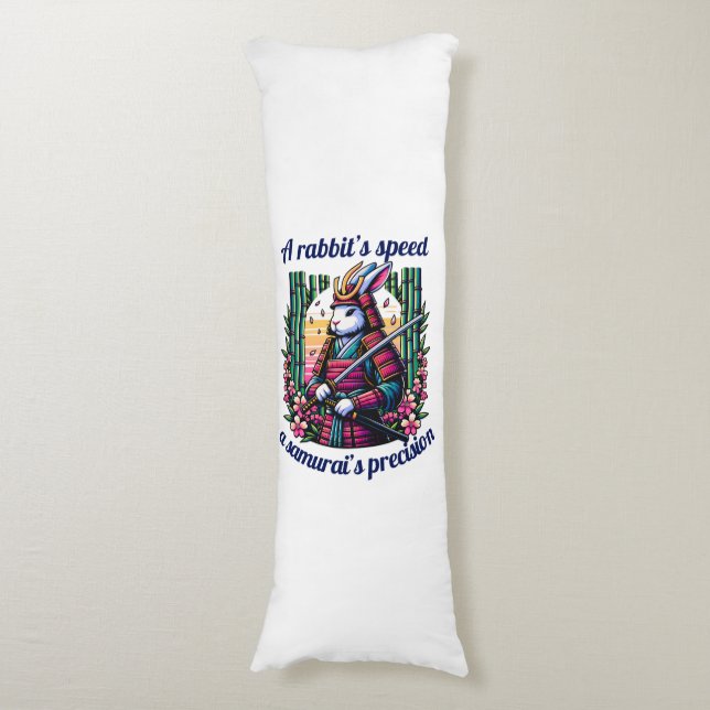 Samurai Rabbit in Bamboo Grove Body Pillow (Front Vertical)