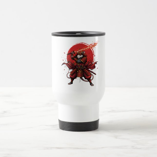 Samurai Rat warrior  Travel Mug (Center)