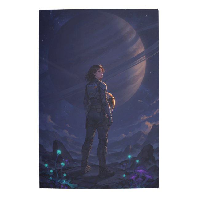 Samurai Sakura Moon Fantasy Wall Art (Front)