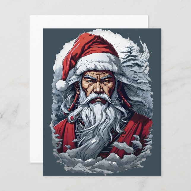 Samurai Santa Warrior Christmas Art Gift  (Front/Back)