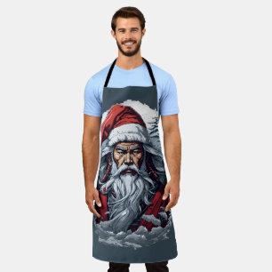 Samurai Santa Warrior Christmas Art Gift Apron