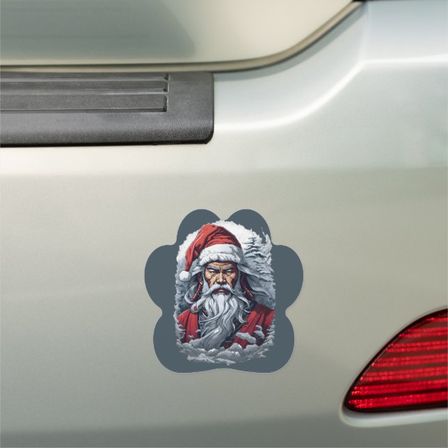 Samurai Santa Warrior Christmas Art Gift  Car Magnet (In Situ)