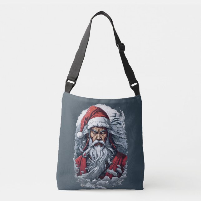 Samurai Santa Warrior Christmas Art Gift  Crossbody Bag (Front)