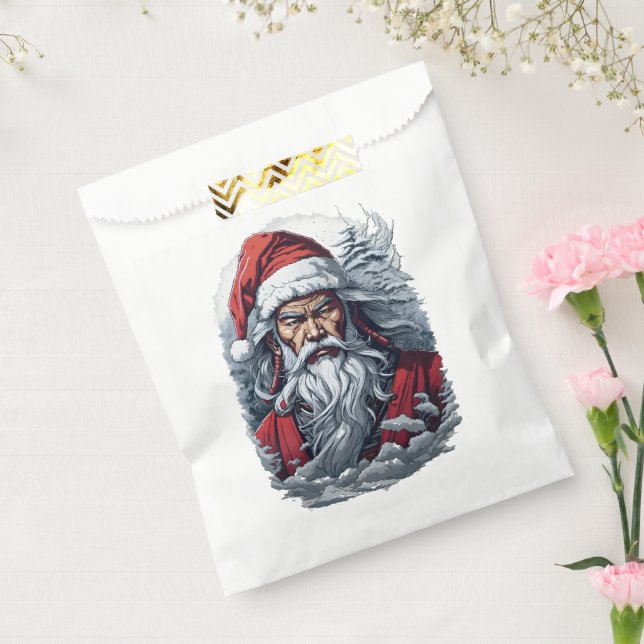 Samurai Santa Warrior Christmas Art Gift  Favor Bag (Sealed)