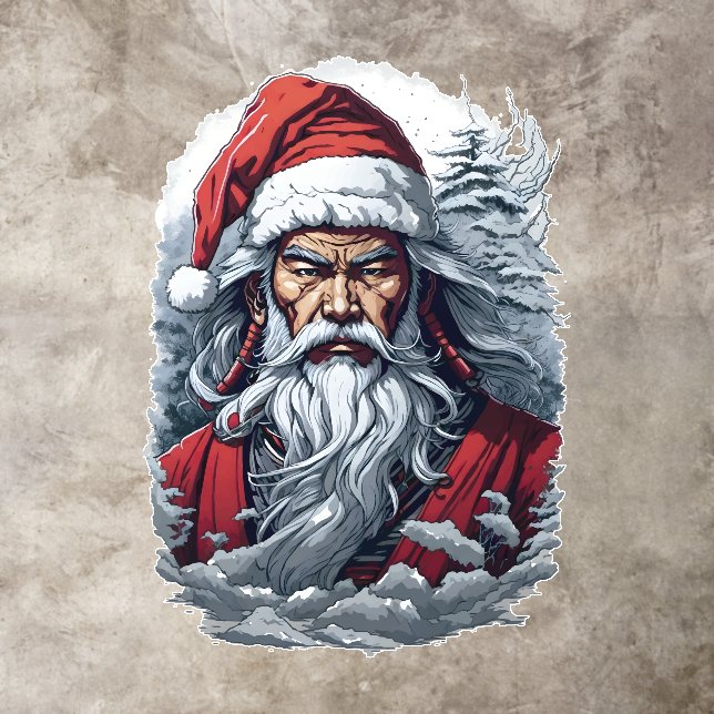 Samurai Santa Warrior Christmas Art Gift  Floor Decals (Insitu)