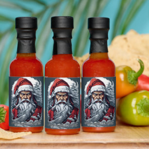 Samurai Santa Warrior Christmas Art Gift  Hot Sauces