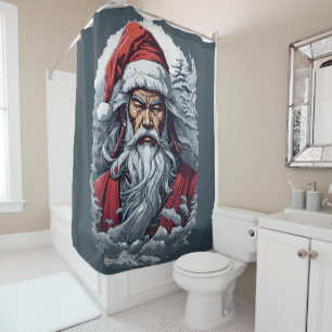 Samurai Santa Warrior Christmas Art Gift Shower Curtain