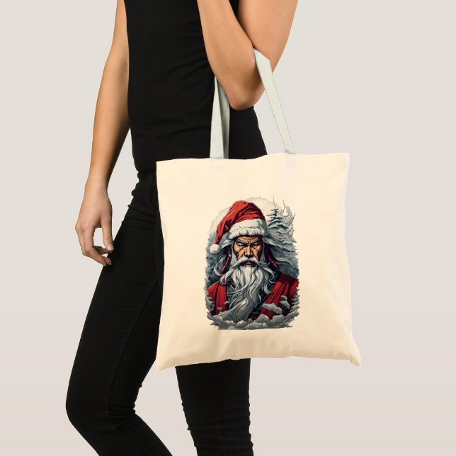 Samurai Santa Warrior Christmas Art Gift  Tote Bag (Front (Product))