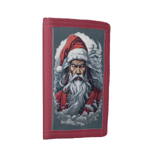 Samurai Santa Warrior Christmas Art Gift Trifold Wallet