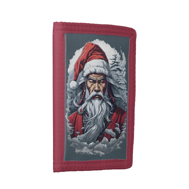 Samurai Santa Warrior Christmas Art Gift  Trifold Wallet (Side)