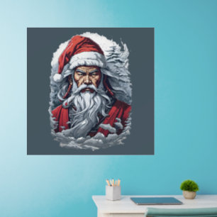 Samurai Santa Warrior Christmas Art Gift Wall Decal