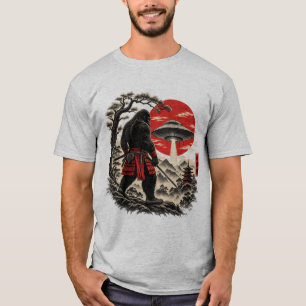 Samurai Sasquatch Under the Red Sun T-Shirt