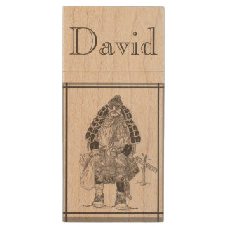 Samurai Scotsman Wood Flash Drive