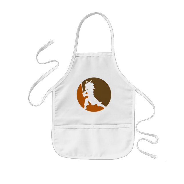 Samurai Silhouette Apron. Kids' Apron (Front)