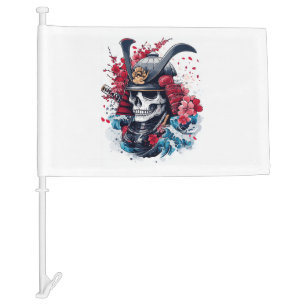 Samurai Skull Warrior Car Flag