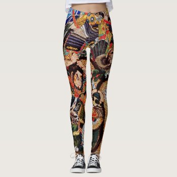 Samurai Slaying Beasts Leggings by AlignBoutique at Zazzle