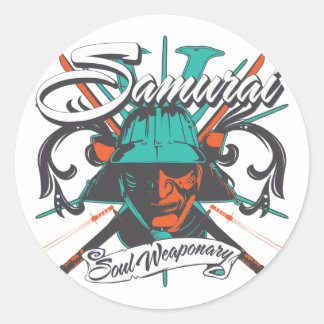 Samurai Soul Weaponary Classic Round Sticker