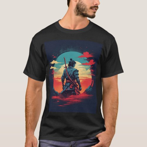 Samurai Spirit Japanese Warrior Print T_Shirt T_Shirt