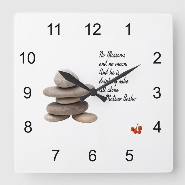 Samurai Square Wall Clock (Front)