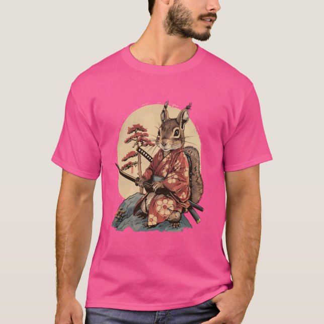 Samurai Squirrel Japanese Ninja Squirrel Japanese  T-Shirt (Front)