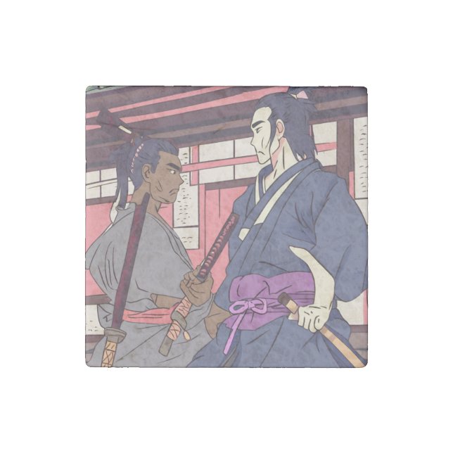 samurai stone magnet (Front)