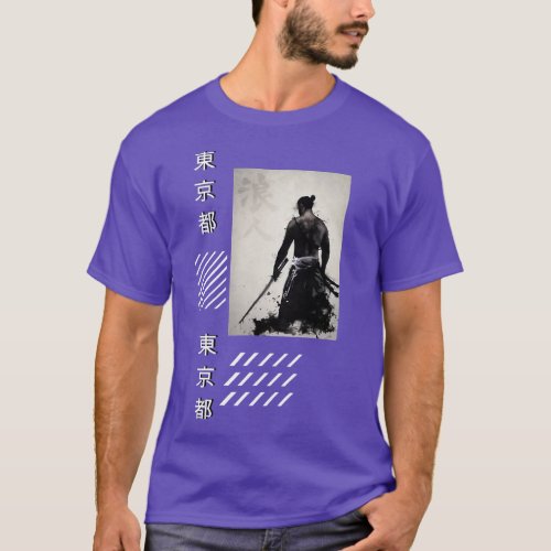 Samurai Style Japanese Ronin Warrior Streetwear  T_Shirt