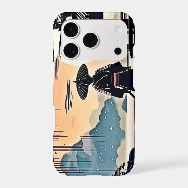 Samurai Sunset: Reflective Journey Iphone Case (Back)
