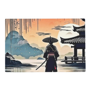 Samurai Sunset: Reflective Journey Placemat