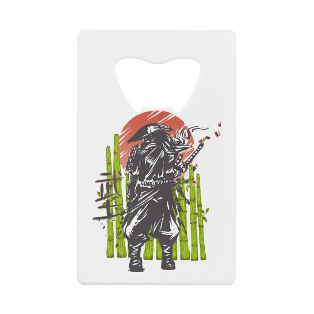 Samurai Super Warrior Design Credit Card Bottle Opener (Front)