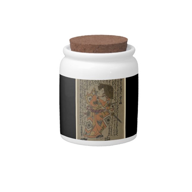 Samurai Surrounded by Puns circa 1722 Candy Jar (Front)