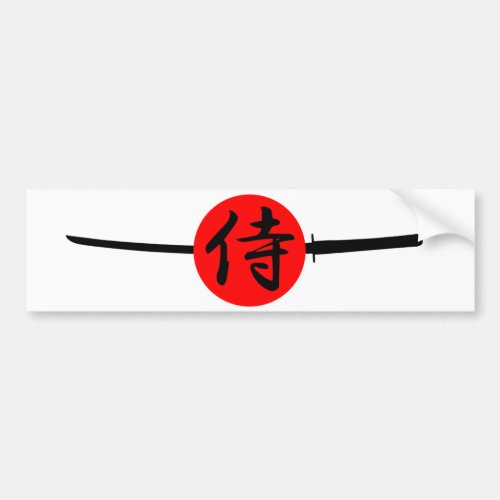 SAMURAI _ Sword  Kanji Bumper Sticker