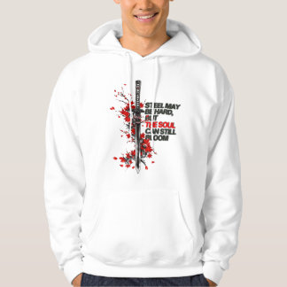 Samurai Sword with Red Maple Leaves Hoodie