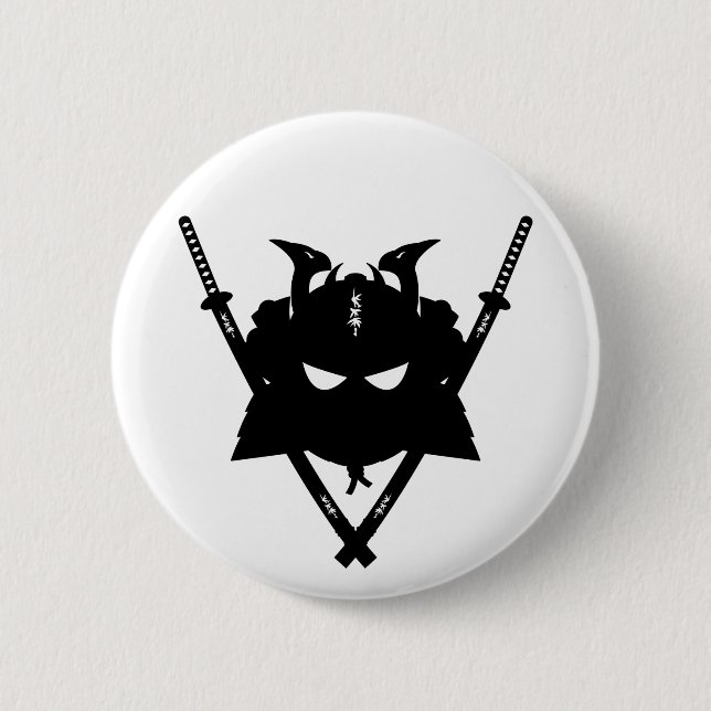 Samurai & Swords Badge Button (Front)