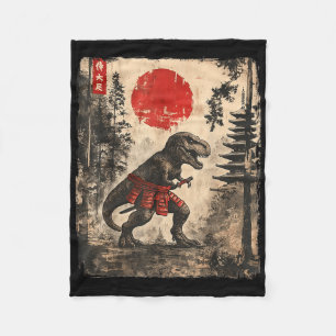 Samurai T-rex Japanese Dinosaus Funny Dino Gifts G Fleece Blanket